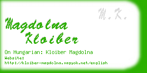 magdolna kloiber business card